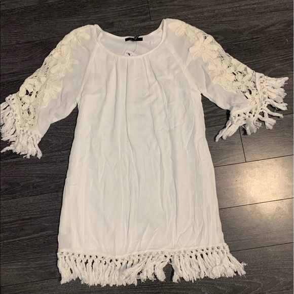Forever 21 Cream Fringe Dress - Picture 3 of 6